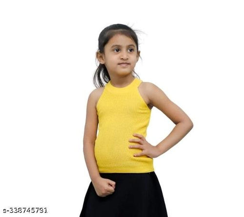 Cotton Blend Solid Top for Girls (Yellow, 1-2 Years).Soft cotton blend solid yellow top for girls aged 1–2 years. Lightweight, breathable, and comfortable for daily wear.