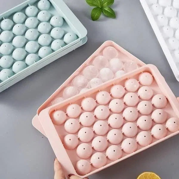 Plastic Reusable Flexible Round Ice Cube Trays Pack of 1.Flexible Round Ice Maker for Drinks.Easy Release Round Ice Mold