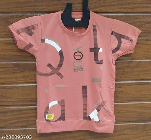 Cotton Round Neck Printed T-Shirt for Boys (Peach, 7-8 Years)Soft cotton round neck printed T-Shirt for boys (Peach, 7–8 Years) – breathable, comfortable, and stylish. Perfect for school, play, and casual outings.