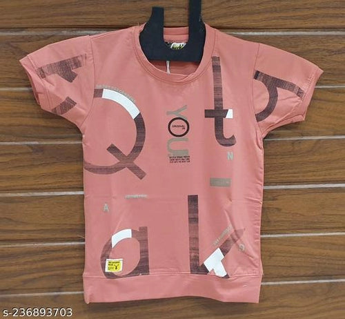 Cotton Round Neck Printed T-Shirt for Boys (Peach, 7-8 Years)Soft cotton round neck printed T-Shirt for boys (Peach, 7–8 Years) – breathable, comfortable, and stylish. Perfect for school, play, and casual outings.
