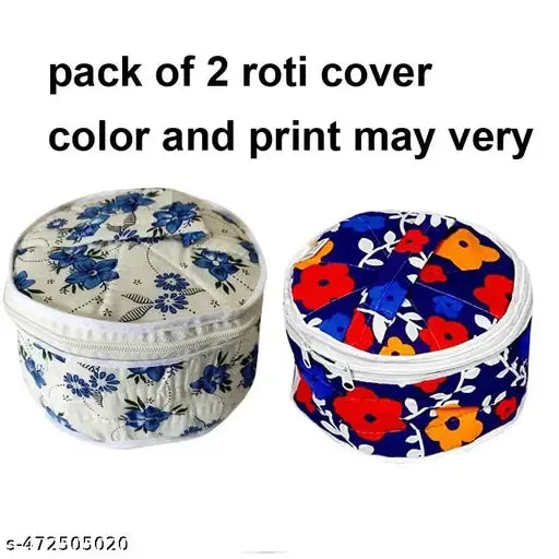 Chapati / Roti Cover Pack Of 2 Pcs (Multicolor) | Insulated Food Cover For Hot Chapati, Roti & Paratha