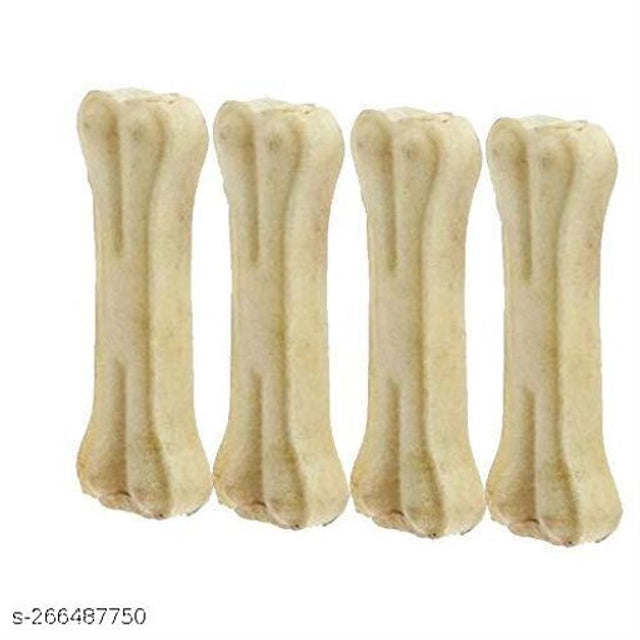 Rawhide Bone Treat for Dog (6 inches, Pack of 4)Rawhide Bone Treat for Dogs – 6 Inch Long Lasting Chew (Pack of 4)
