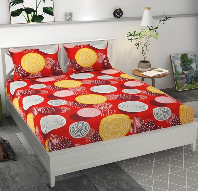 Premium MICROFIBER ELASTIC FITTED DOUBLE BEDSHEET WITH TWO PILLOW COVERS (70Premium Microfiber Elastic Fitted Double Bedsheet with 2 Pillow Covers (70x76x6 Inches) – Soft Stretchable Bedding SetX76X6 Inches)