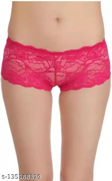 Net Briefs for Women (Pink, 6XL)Net Briefs for Women Pink 6XL | Soft Stretchable Breathable Mesh Innerwear Panties