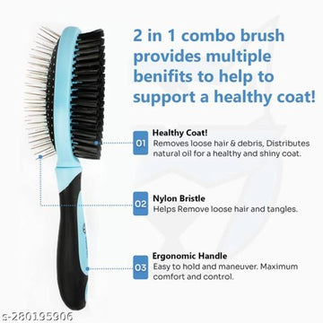 Double Sided Hair Brush for Pet (Multicolor)