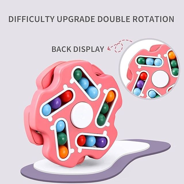 Fidget Toy Rotating Magic Bean Cube Spinner | Educational Learning & Brain Development Toy | Stress Relief, Focus & Sensory Toy for Kids and Adults