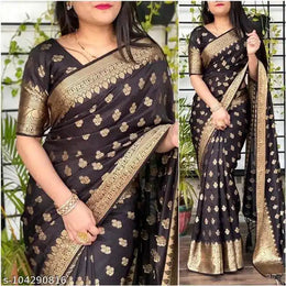 Jacquard Saree For Women (Brown, 6.3m)Brown Jacquard Saree with Blouse Piece (6.3 m) Elegant Traditional Wear for Women