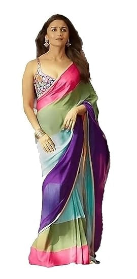 Georgette Printed Saree for Women (Multicolor, 6.3 m)Multicolor Georgette Printed Saree with Blouse Piece (6.3 m) Elegant Ethnic Wear for Women