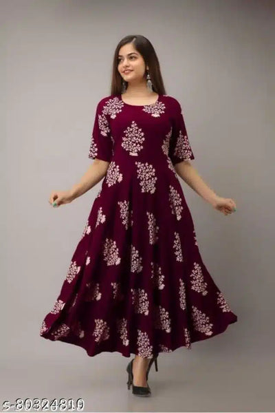 Cotton Printed Kurti for Women (Maroon, XXL)Cotton Printed Kurti for Women (Maroon, XXL) – Comfortable Casual, Office & Daily Wear Ethnic Kurta