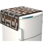 Knit Printed Fridge 3 Pcs Mat with Top & Handle Cover (Multicolor, Set of 1)Knit Printed Fridge Mat Set (3 Pcs) with Top & Handle Cover | Dustproof Refrigerator Shelf & Top Protection | Multicolor Kitchen Organizer