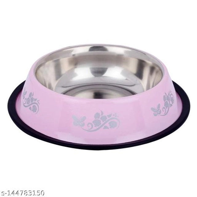 Stainless Steel Feeding Bowl for Pet (Multicolor, 400 ml)Stainless Steel Feeding Bowl For Dogs & Cats (Multicolor, 400 Ml) | Rust Proof Durable Pet Food & Water Bowl