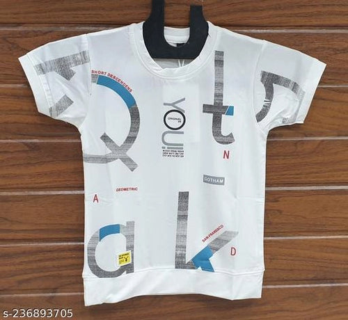 Cotton Blend Round Neck Printed T-Shirt for Boys (White, 2-3 Years).Shop the Cotton Blend Round Neck Printed T-Shirt for Boys in White, perfect for ages 2-3 years. Soft, breathable, and trendy t-shirt ideal for casual wear, playtime, and school.