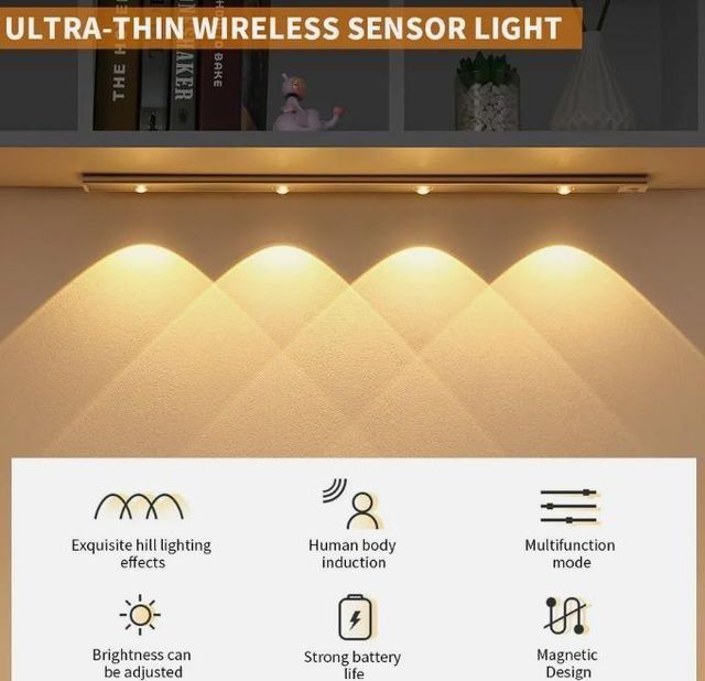 LED PIR Motion Sensor Cabinet With USB Rechargeble.Buy LED PIR Motion Sensor Cabinet Light with USB rechargeable battery. Automatic ON/OFF smart LED light ideal for cabinets, wardrobes, kitchen & stairs. Energy saving and easy to install.
