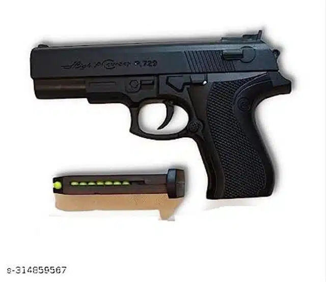 Toy Gun with Plastic Bullets (Black & Yellow, Set of 1).Kids toy gun with soft plastic bullets in black and yellow design. Lightweight, easy to use, and ideal for indoor and outdoor play.