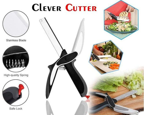 Clever Cutter 2-in-1 Food Chopper.Clever Cutter Vegetable Chopper – Built-in Cutting Board Design