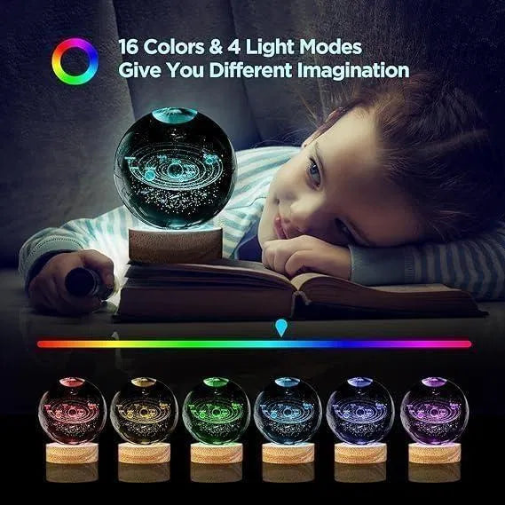 3D Crystal Lamp Ball(Assorted Design).3D Crystal Lamp Ball | LED Decorative Night Light (Assorted Design)