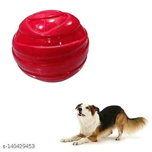 Chew Playing Rubber Ball for Pet (Red)Chew Playing Rubber Ball for Pets | Durable Interactive Chew Toy for Dogs & Puppies (Red)