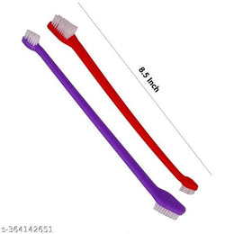 Double Headed Dental Toothbrush for Pet (Purple & Red, Pack of 2)Double Headed Dental Toothbrush for Pets (Purple & Red, Pack of 2) – Oral Care Cleaning Brush