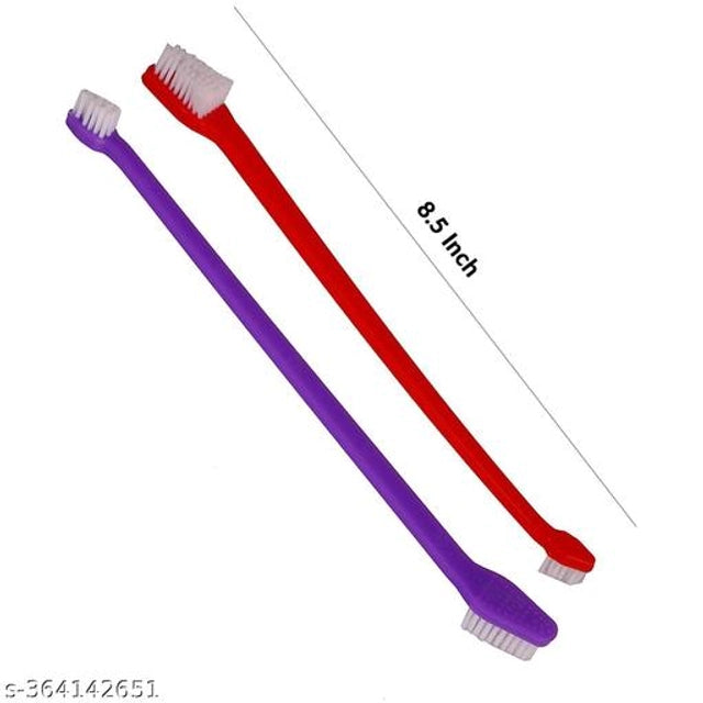 Double Headed Dental Toothbrush for Pet (Purple & Red, Pack of 2)Double Headed Dental Toothbrush for Pets (Purple & Red, Pack of 2) – Oral Care Cleaning Brush