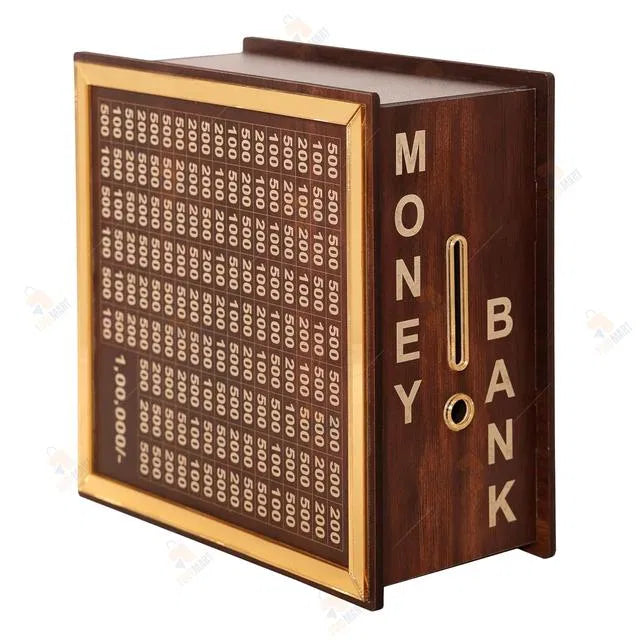 Wooden Piggy Bank.Durable wooden piggy bank for saving coins and cash. Ideal for kids learning savings habits and adults for home décor and gifting.