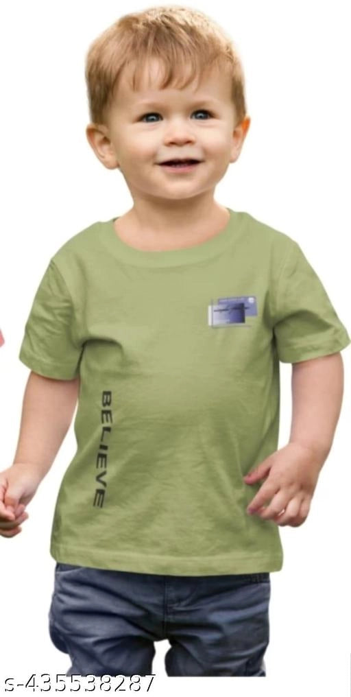 Cotton Blend Round Neck Printed T-Shirt for Boys (Green, 3-4 Years).Comfortable cotton blend round neck printed T-shirt for boys aged 3–4 years. Soft, breathable, and perfect for daily wear.