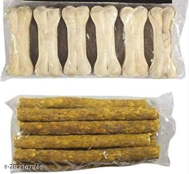 壓制狗骨頭（4塊）配美味雞肉條（400克）（2套） 