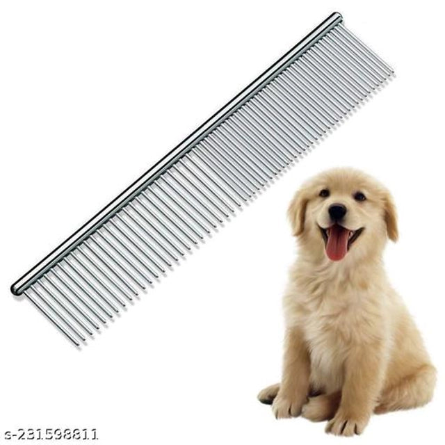 Stainless Steel Pet Grooming Comb (Multicolor)Stainless Steel Pet Grooming Comb (Multicolor) | Professional Dog & Cat Hair Detangling Comb