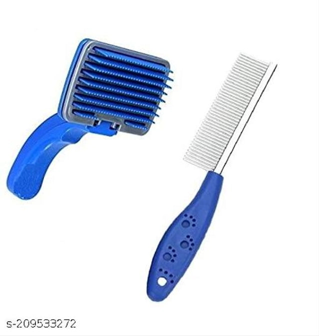 ABS Plastic Slicker Brush with Hair Brush for Pet (Multicolor, Set of 2)ABS Plastic Slicker Brush With Hair Brush For Dogs & Cats (Multicolor, Set Of 2) | Professional Pet Grooming Combo