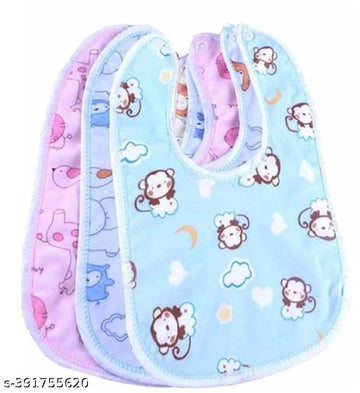 Cotton Bib for Baby (Multicolor, Pack of 3)Cotton Bib for Baby (Pack of 3) | Soft & Absorbent Feeding Bibs for Infants (Multicolor)