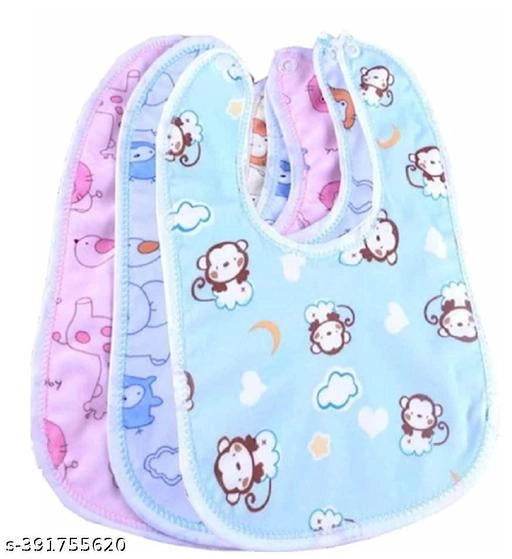 Cotton Bib for Baby (Multicolor, Pack of 3)Cotton Bib for Baby (Pack of 3) | Soft & Absorbent Feeding Bibs for Infants (Multicolor)