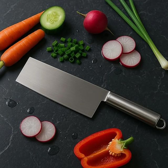 Knife for Kitchen Use 1 Pc – Stainless Steel Vegetable Cleaver Knife.Stainless Steel Vegetable Cleaver Knife for Kitchen Use (1 Pc) | Multipurpose Meat & Vegetable Cutting Knife