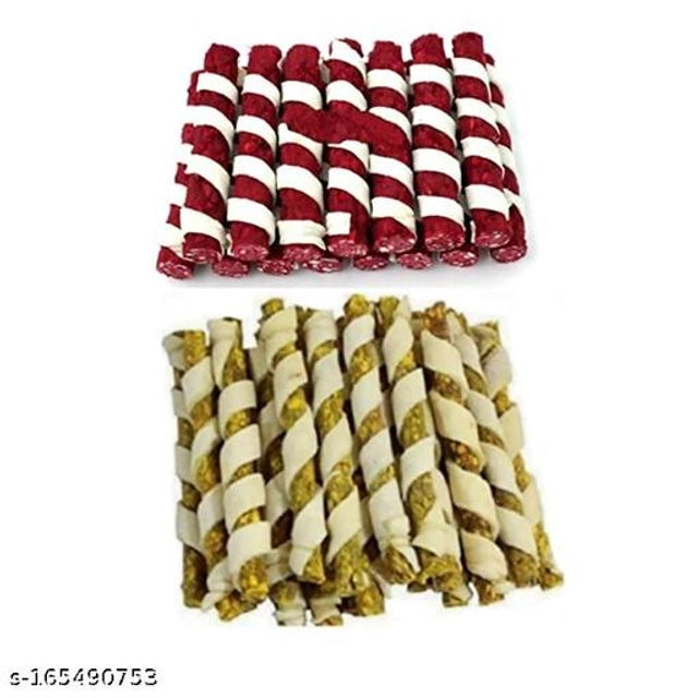 Munchy Rawhide Chicken with Mutton Sticks (800 g)Munchy Rawhide Chicken With Mutton Sticks (800 G) | Dual Flavor Dental Chew Treat For Dogs