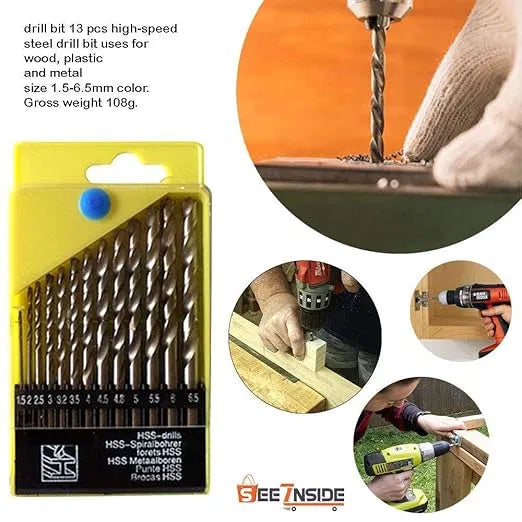 Drill Bits for Wood, Malleable Iron, Aluminium, Plastic.Multi Material Drill Bit Set – Precision Dr illing for Home & Workshop