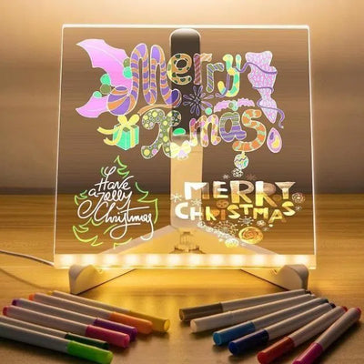 3D LED Light Glass Acrylic Writing pad.Reusable 3D LED light acrylic writing pad for notes, messages, reminders, and décor. USB powered with glowing effect. Ideal for home, kids, office, and gifts.