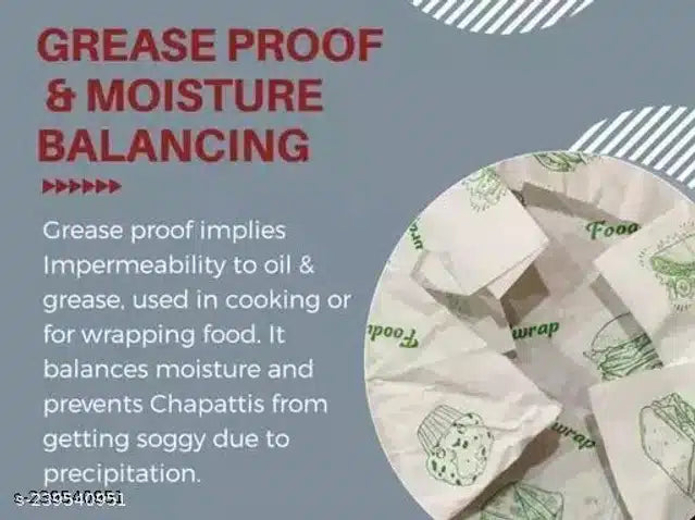 Food Wrapping Butter Paper Roll (Pack of 2, 25 m)Food Wrapping Butter Paper Roll Pack of 2 (25 m Each) | Greaseproof Non-Stick Baking & Food Packing Paper | Heat Resistant Food Grade Wrap