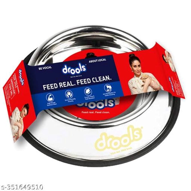 Drools Stainless Steel Feeding Bowl for Pet (Multicolor, 150 ml)Drools Stainless Steel Feeding Bowl For Dogs & Cats (Multicolor, 150 Ml) | Rust Proof Pet Food & Water Bowl