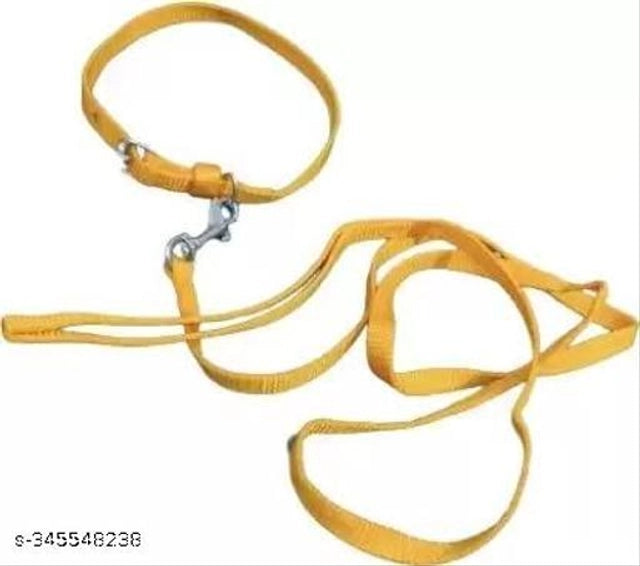 Neck Coller Belt with 5 Feet Leash for Pet (Multicolor, S) (Set of 1)