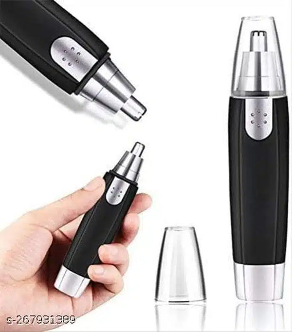Plastic 3-in-1 Electric Nose cum Ear Hair Trimmer (Black & Silver).Plastic 3-in-1 Electric Nose & Ear Hair Trimmer | Black & Silver Grooming Tool