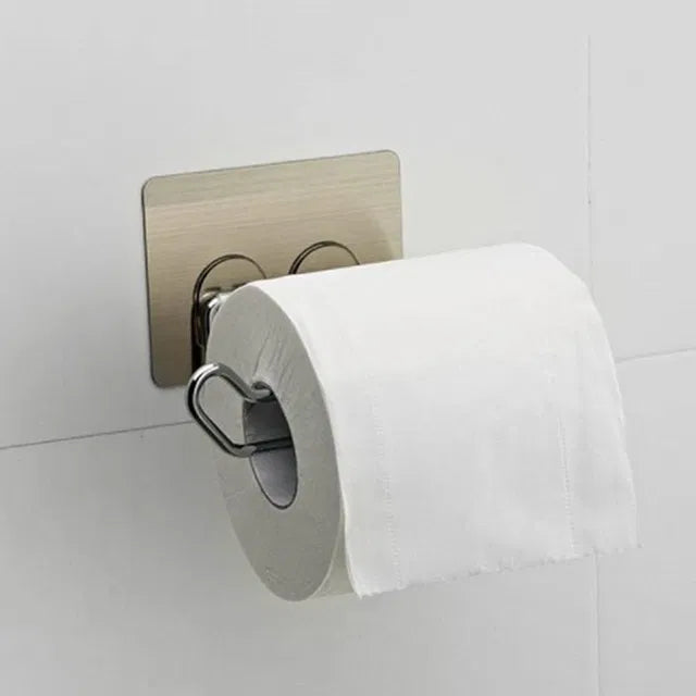 Stainless Steel Wall Mount Toilet Paper Holder – Self Adhesive Tissue Roll Stand for Bathroom.