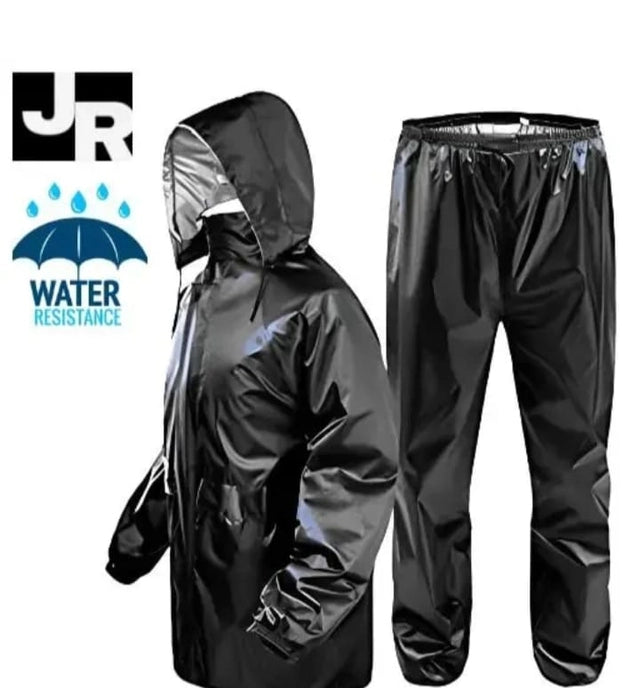 Polyester Solid Rainsuit for Men (Black, M)