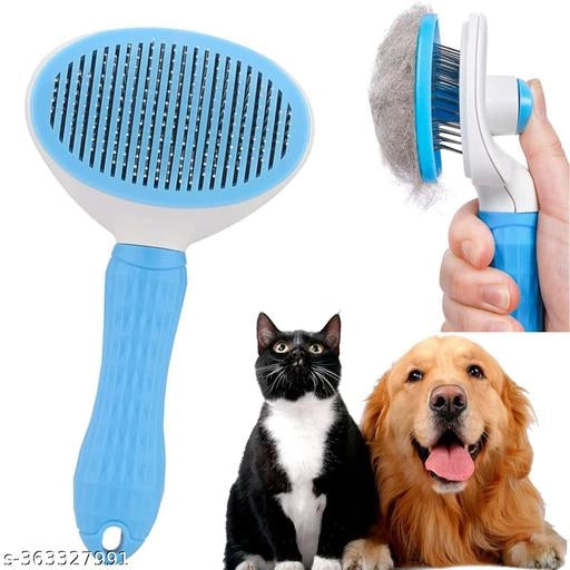 Self Cleaning Slicker Brush for Pet (Multicolor).Self Cleaning Slicker Brush for Pet Multicolor | Easy Hair Removal Grooming Brush for Dogs & Cats | One-Click Fur Cleaning Comb
