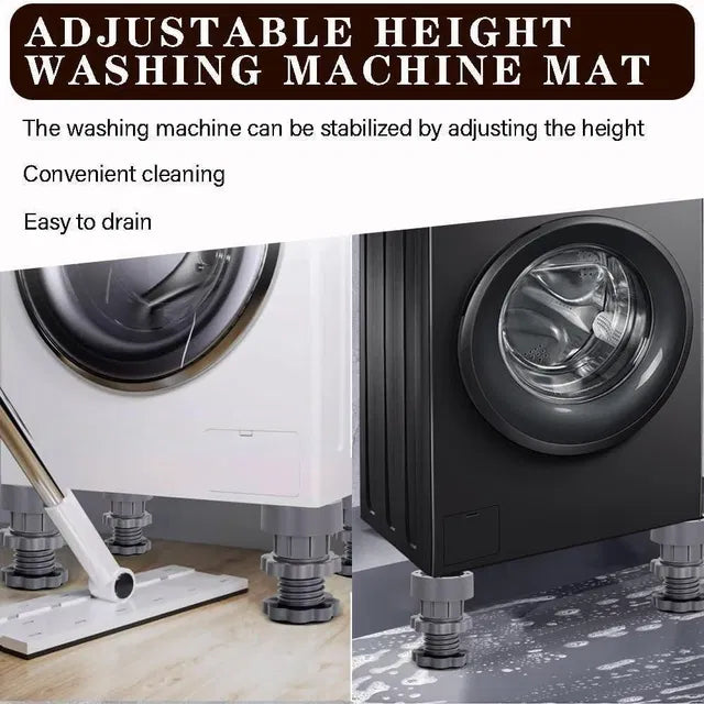 Washing Machine Vibration Pads, Floor Trays, Refrigerator Stand (4 Pcs Set)Anti-Vibration Pads & Floor Stand Set (4 pcs) – Washing Machine & Refrigerator Support