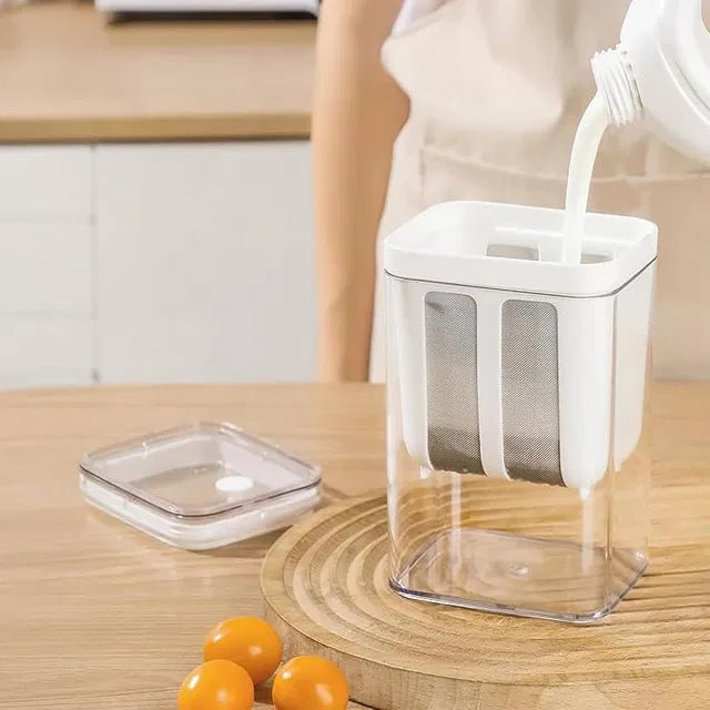 Multifunctional Yogurt Filter with Fine Mesh Strainer.Multifunctional Yogurt Filter with Fine Mesh Strainer – Greek Yogurt Maker, Hung Curd & Paneer Straining Container