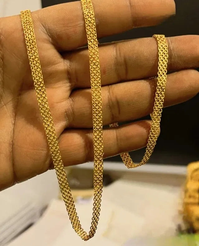 Artificial Gold Chain 24 Inches for Men & Women | Premium Gold Plated Stylish Unisex Necklace for Daily Wear & Gifting Use Now