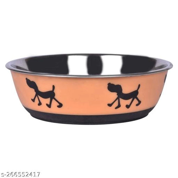 Stainless Steel Feeding Bowl for Pet (Multicolor, 300 ml)Stainless Steel Feeding Bowl for Pet Multicolor (300 ml) | Durable Food & Water Bowl for Dogs & Cats | Easy to Clean Pet Bowl