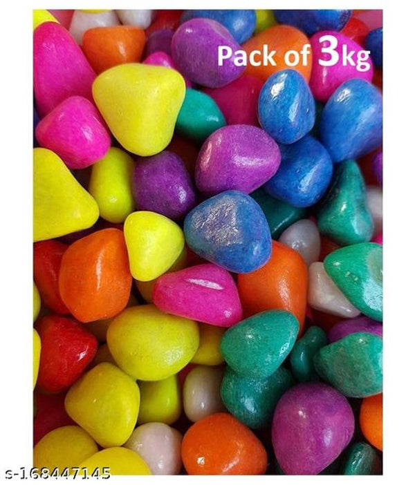 Decoration Pebbles Stones (Multicolor, 3000 g)Decoration Pebbles Stones (Multicolor, 3000 g) | Natural Decorative Pebbles for Garden, Aquarium, Vase & Home Décor