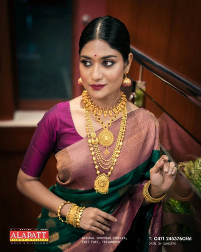 Multicolor Banarasi Silk Zari Woven Saree with Blouse Piece (6.3 m) Wedding & Festive Wear