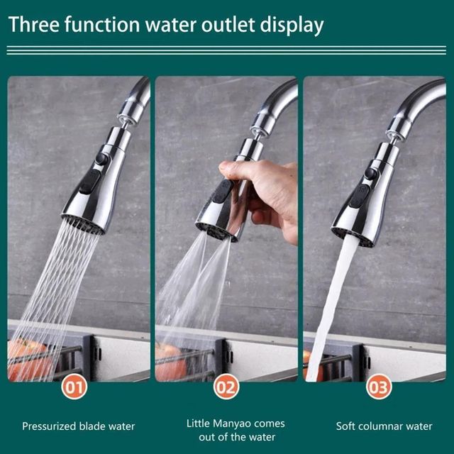 3 Modes Kitchen Sink Faucet.Kitchen Tap Head with 3 Spray Modes – Splash-Proof & Water Saving