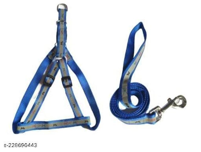 Nylon Harness with 5 Feet Leash for Dog (Multicolor, 0.5 inches) (Set of 1)Nylon Dog Harness with 5 Feet Leash | Adjustable Pet Harness for Small & Medium Dogs | Multicolor | 0.5 Inch Width | Set of 1