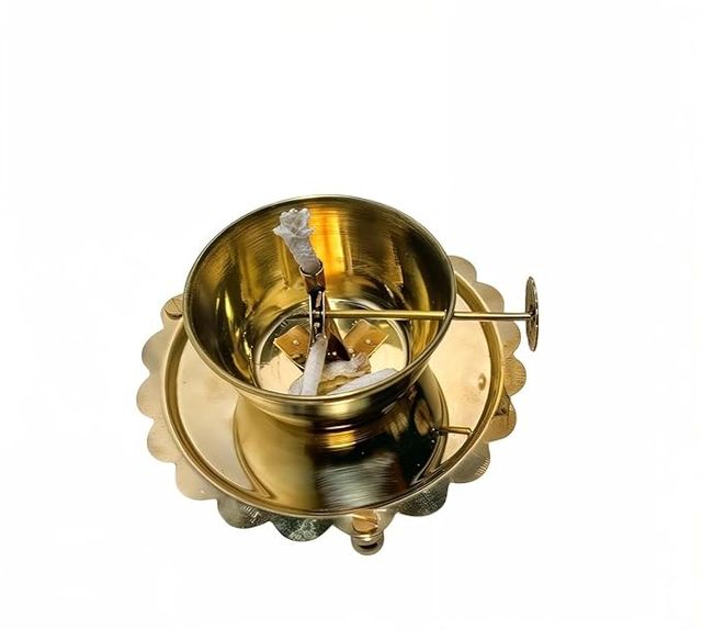 Akhand Diya Lamp with Adjustable wick & GlassAkhand Diya Lamp with Glass Cover & Adjustable Wick – Puja Oil Lamp